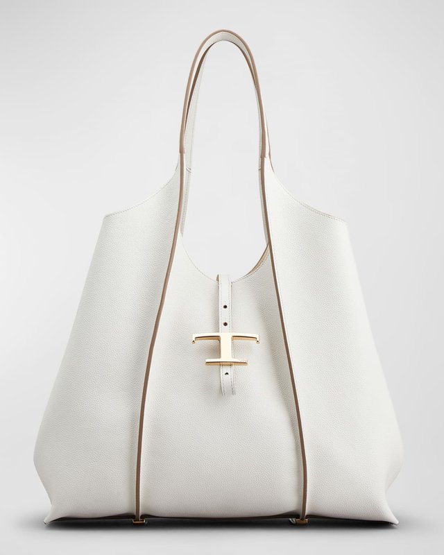 Medium Leather T Timeless Tote Shopping Bag